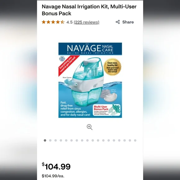 New Never Used-Nasal Care Saline Nasal Irrigation Kit - Teal Bonus 30 tablets. - Picture 1 of 7